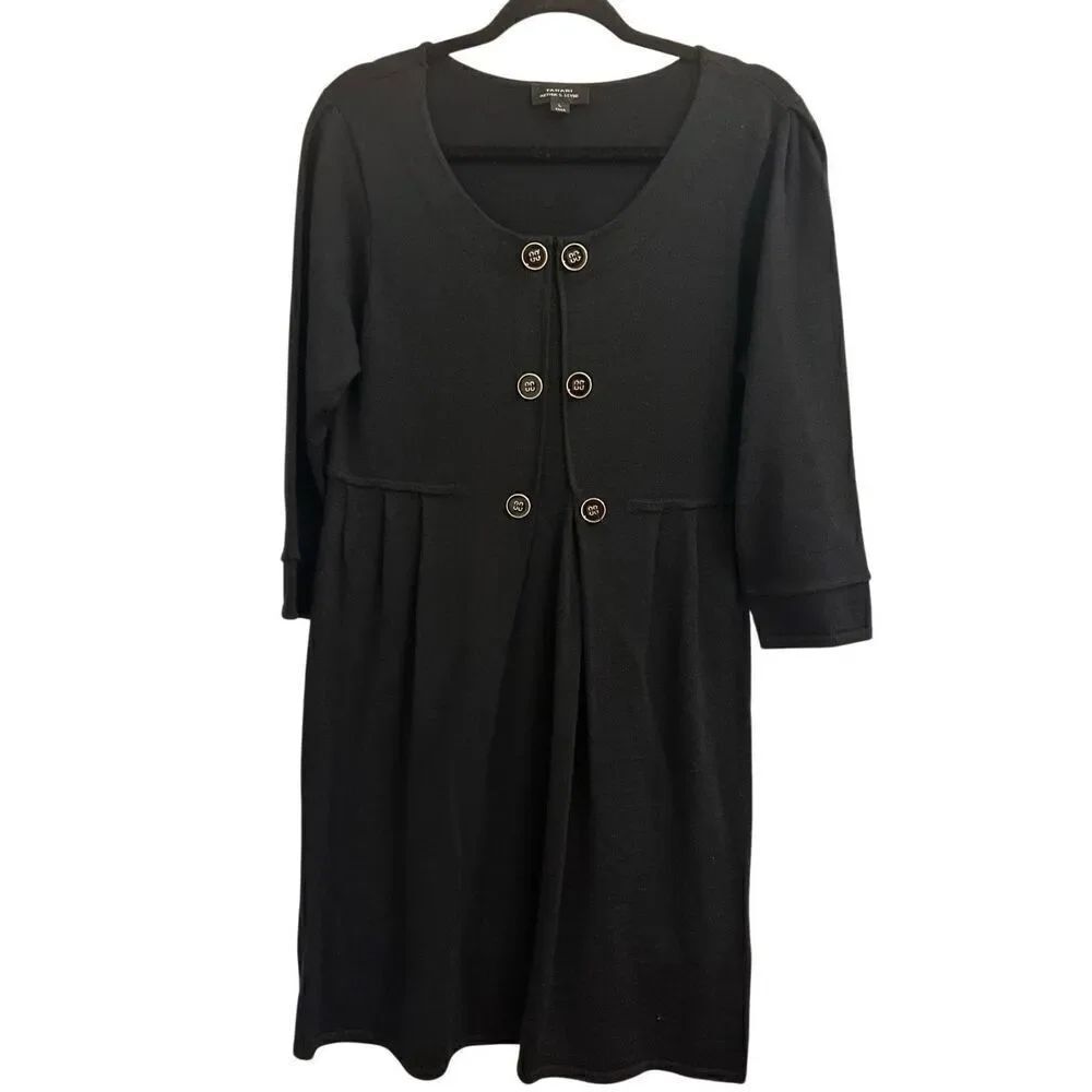 Tahari ASL sweater dress size L runs like M preppy, minimalist, regency